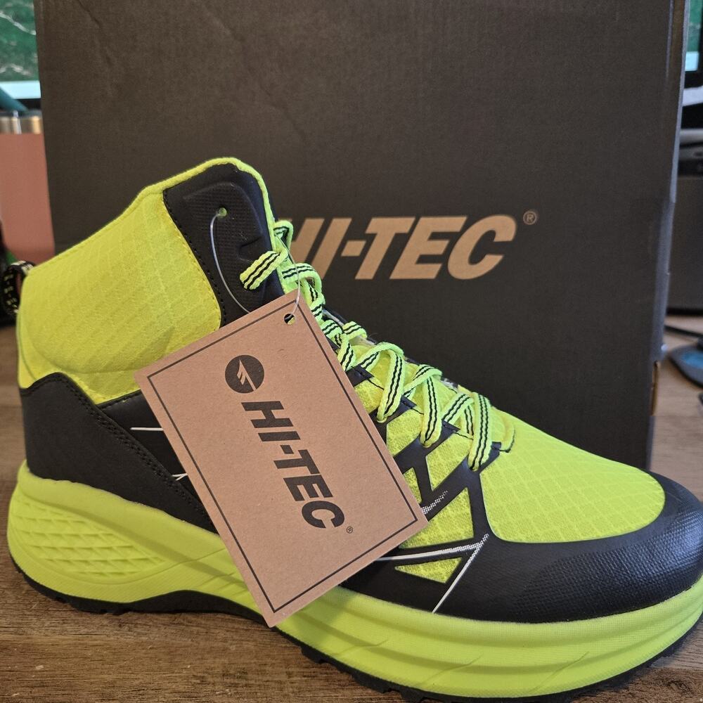 Hi-Tec Men's Hiking Boots Breathable Synthetic Black/Yellow US 9 UK 8